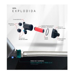 Filtro Em Disco De Água 1'' 130 Micron Komeco C/ Adaptadores - 6 Filtro Em Disco De Água 1'' 130 Micron Komeco C/ Adaptadores - 6