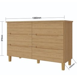Cômoda 6 Gavetas 100% MDF Logan - 3