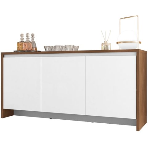 Balcao Buffet 50523 3 Portas 160cm Cedro Branco Dcasa