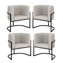 Ver imagem 1 de Kit 4 Cadeiras Poltrona Lua Corino Sala Quarto Preto Balaqui Cor:bege