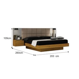 Cama Casal/Queen Cabeceira com 2 Mesas de Apoio Braga - 3