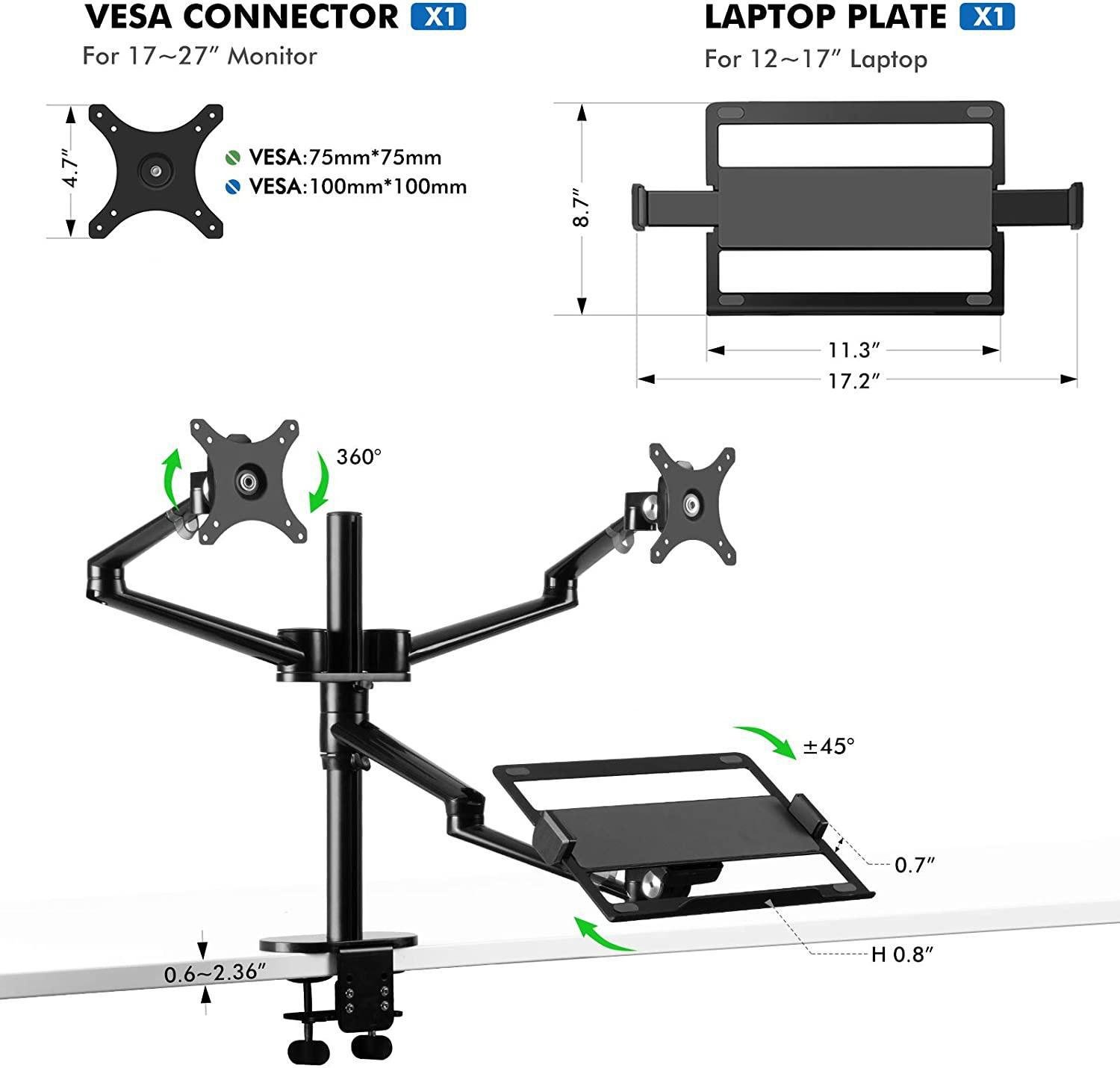 Suporte/braço Articulado P/2 Monitores e Notebook - 4