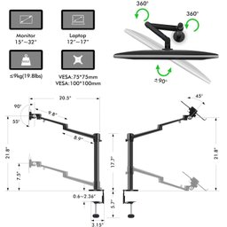 Suporte/braço Articulado P/2 Monitores e Notebook - 3