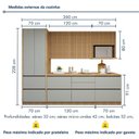 Ver imagem 3 de Cozinha Completa Modulada 8 Peças 11 Portas 10 Gavetas com Rodapé Norten Verde/Nature