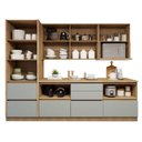 Ver imagem 4 de Cozinha Completa Modulada 8 Peças 11 Portas 10 Gavetas com Rodapé Norten Verde/Nature