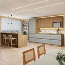 Ver imagem 1 de Cozinha Completa Modulada 8 Peças 11 Portas 10 Gavetas com Rodapé Norten Verde/Nature