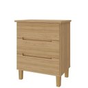 Ver imagem 2 de Mesa de Cabeceira 3 Gavetas em MDF e Pés em Madeira Maciça Logan Olmo Italiano Yescasa Bege