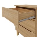 Ver imagem 5 de Mesa de Cabeceira 3 Gavetas em MDF e Pés em Madeira Maciça Logan Olmo Italiano Yescasa Bege