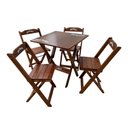 Ver imagem 1 de Conjunto Mesa Dobrável 60x60 com 4 Cadeiras de Madeira Personalizada Hei Imbuia - Cor: Marrom