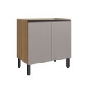 Ver imagem 4 de Cozinha Modulada 7 Peças Tampo Aéreo 3 Portas Balcão Paneleiro Araucária