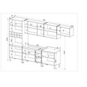 Ver imagem 2 de Cozinha Modulada 7 Peças Tampo Aéreo 3 Portas Balcão Paneleiro Araucária Marrom/Montana/Fumê