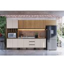 Ver imagem 1 de Cozinha Modulada 7 Peças Tampo Aéreo 3 Portas Balcão Paneleiro Araucária Marrom/Montana/Fumê