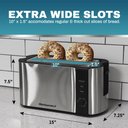 Ver imagem 2 de Elite Gourmet Ect-3100 Torradeira 4 Fatias Slots Largos Preto/inox