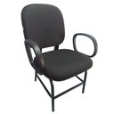 Ver imagem 2 de Cadeira Cadeirão Reforçado para Obeso Suporta 180 Kg Plus Size com Apoio de Braço Js Preta