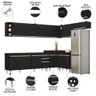 Armário de Cozinha Modulado de Canto 8 Peças Cp25 Balcão sem Tampo Preto - Lumil Lumil Móveis - 3