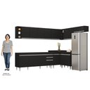 Ver imagem 5 de Armário de Cozinha Modulado de Canto 8 Peças Cp25 Balcão sem Tampo Preto - Lumil Lumil Móveis