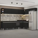 Ver imagem 2 de Armário de Cozinha Modulado de Canto 8 Peças Cp25 Balcão sem Tampo Preto - Lumil Lumil Móveis