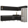 Armário de Cozinha Modulado de Canto 8 Peças Cp25 Balcão sem Tampo Preto - Lumil Lumil Móveis - 1