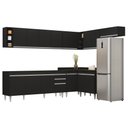 Ver imagem 1 de Armário de Cozinha Modulado de Canto 8 Peças Cp25 Balcão sem Tampo Preto - Lumil Lumil Móveis
