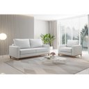 Ver imagem 1 de Kit Sofá Living 3 Lugares 180cm e Poltrona Linho Alpino