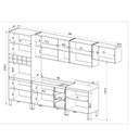 Ver imagem 2 de Cozinha Modulada 7 Peças Tampo Aéreo 3 Portas Basculante Balcão Paneleiro Araucária Cinza/Fumê/Grafite