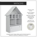 Ver mais imagens de Casinha Organizadora de Brinquedos Infantil 100% Mdf Plancasa Cinza Cristal Tx