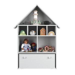 Casinha Organizadora de Brinquedos Infantil 100% Mdf Plancasa Cinza Cristal Tx