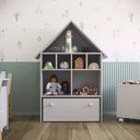 Ver imagem 4 de Casinha Organizadora de Brinquedos Infantil 100% Mdf Plancasa Cinza Cristal Tx