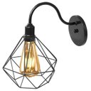 Ver imagem 3 de Luminária Arandela Parede Aramada Diamante Industrial Retro + Lâmpadas Led Vintage Preto
