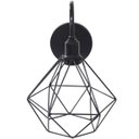 Ver imagem 4 de Luminária Arandela Parede Aramada Diamante Industrial Retro + Lâmpadas Led Vintage Preto
