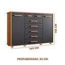 Ver imagem 4 de Cômoda 7 Gavetas para Tv até 65 Polegadas Nature Titanium Fonteine Shop Jm