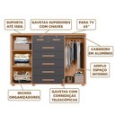 Ver imagem 5 de Cômoda 7 Gavetas para Tv até 65 Polegadas Nature Titanium Fonteine Shop Jm