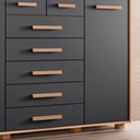 Ver imagem 2 de Cômoda 7 Gavetas para Tv até 65 Polegadas Nature Titanium Fonteine Shop Jm