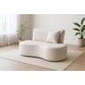 Sofá Dubai Curvo 2 Lugares Feijão Forma Orgânica Linho Bege - 3