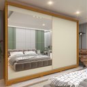 Ver imagem 1 de Guarda-Roupa Apolo 2 Portas com Espelho e Pés Naturale/Off White Gelius