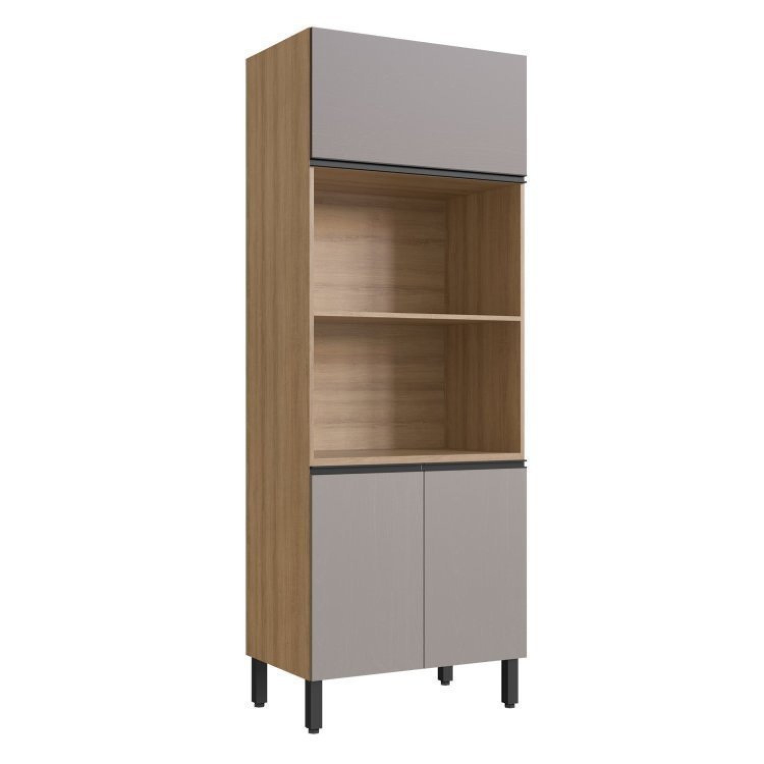 Cozinha Modulada 10 Peças Tampo Aéreo 3 Portas Balcão, Paneleiro Plátano  - 19