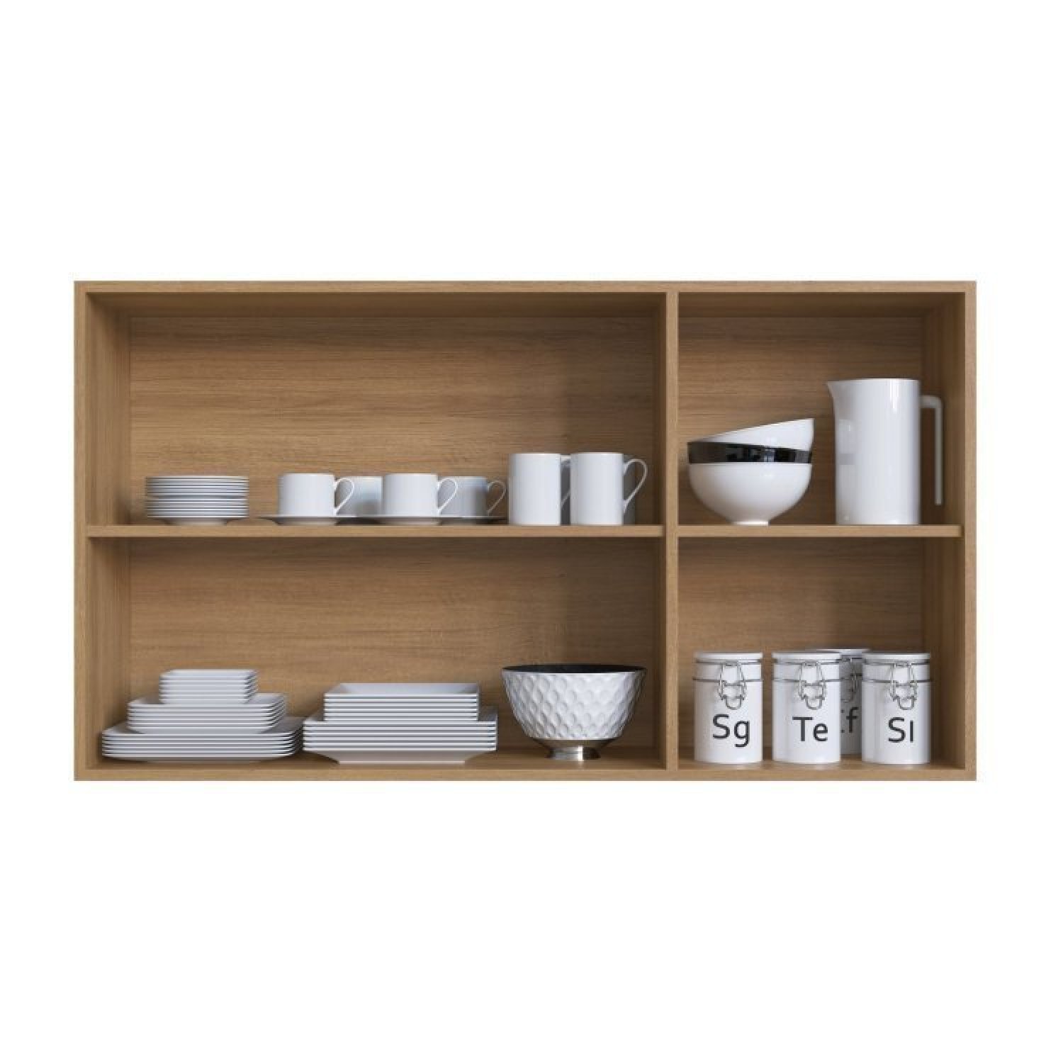 Cozinha Modulada 10 Peças Tampo Aéreo 3 Portas Balcão, Paneleiro Plátano  - 12
