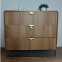 Ver mais imagens de Cômoda Orgânica 3 Gavetas 90cm Pé Metal Luna Móvel na Caixa