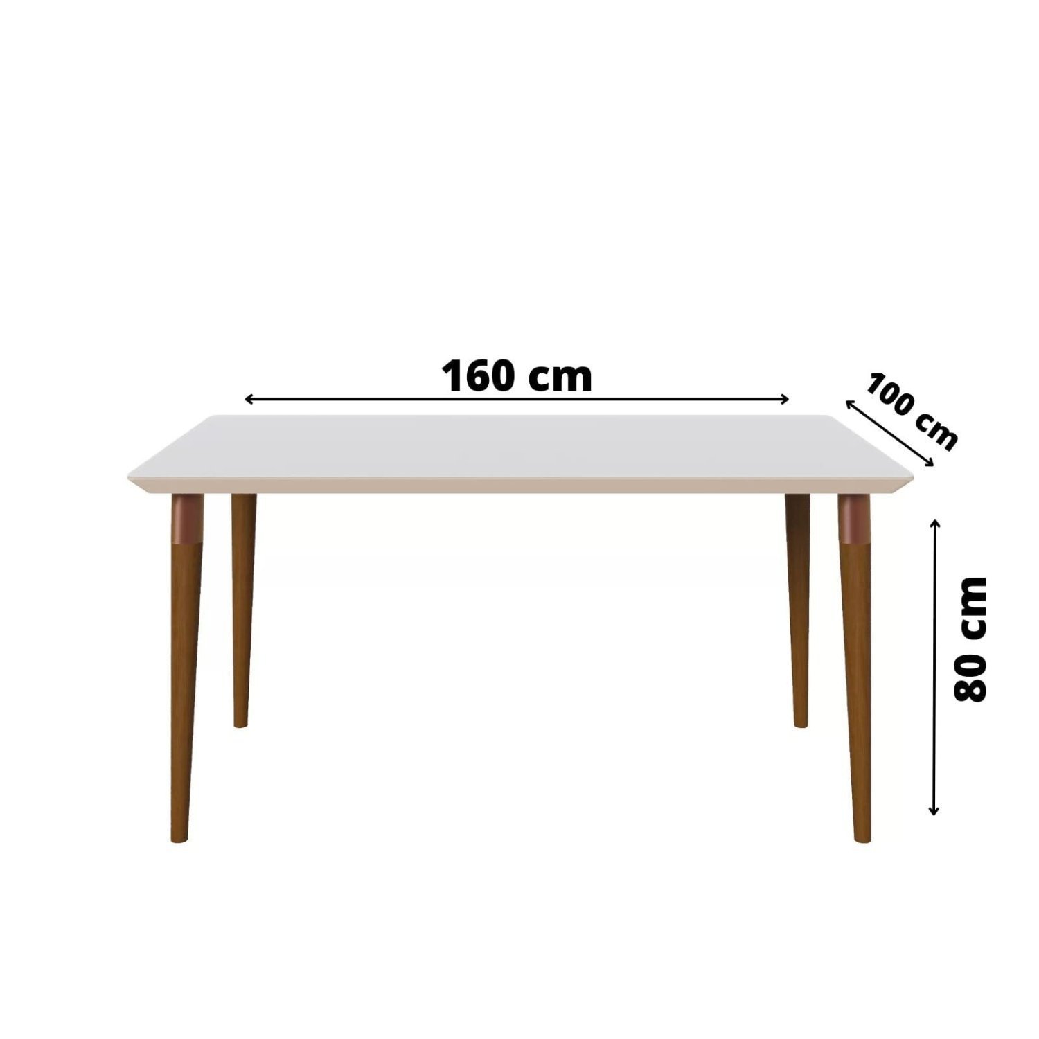 Mesa para Sala de Jantar Tampo Vidro/MDF Retangular Studio 1.6 - 3