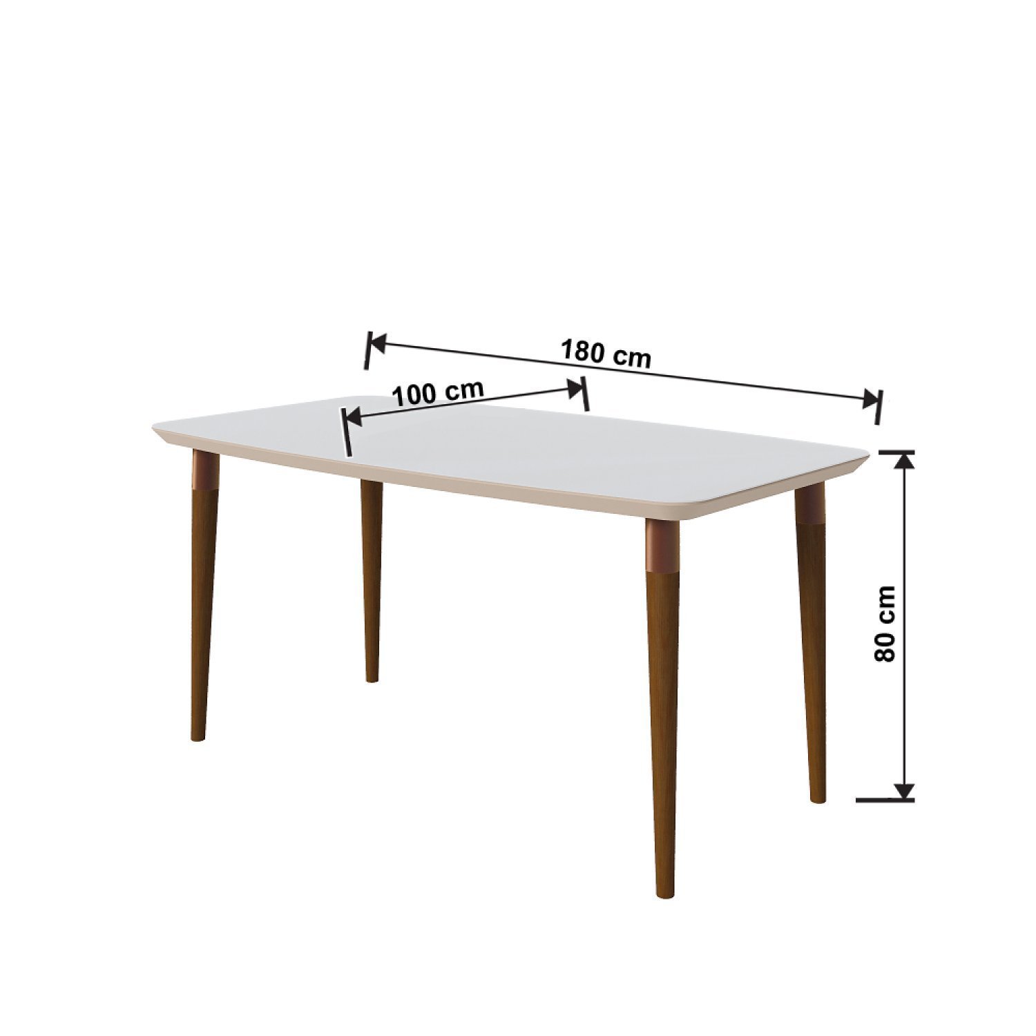 Mesa para Sala de Jantar Tampo Vidro/MDF Retangular Studio 1.6 - 2