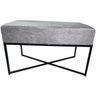 BANQUETA RETANGULAR PISA TECIDO SUEDE CINZA COM PÉ PRETO - 2