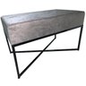 BANQUETA RETANGULAR PISA TECIDO SUEDE CINZA COM PÉ PRETO - 5