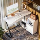 Ver imagem 3 de Escrivaninha Office em L Steel Off White – EJ Móveis