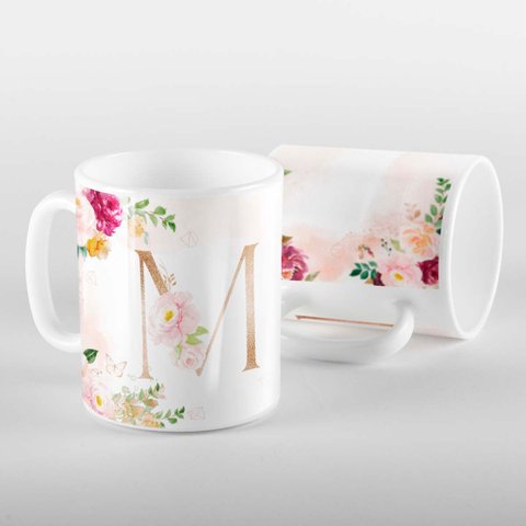 Caneca Letras Iniciais M Marsala