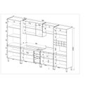 Ver imagem 2 de Cozinha Modulada 7 Peças Tampo Aéreo 3 Portas Balcão Paneleiro Cambará Cinza/Fumê/Grafite