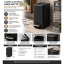 Ver imagem 4 de Lixeira Retangular com Pedal e Balde Interno Removível Linea Matte 5 Litros Fechamento Suave Soft Cl