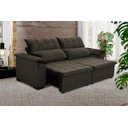 Ver imagem 1 de Sofá Retrátil e Reclinável 230 cm Cristal Veludo Tabaco Chamby Móveis