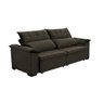 Sofá Retrátil e Reclinável 230 cm Cristal Veludo Tabaco Chamby Móveis - 4