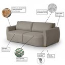 Ver imagem 6 de Sofá Cama Retrátil Itália 4 Lugares Design Orgânico em Linho Sala de Estar - 232 Cm