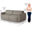 Ver imagem 3 de Sofá Cama Retrátil Itália 4 Lugares Design Orgânico em Linho Sala de Estar - 232 Cm